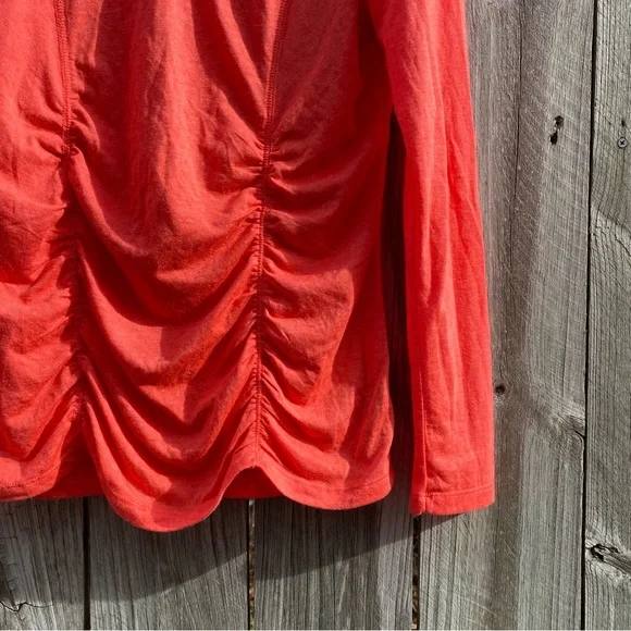 Marika Coral Ruched V Neck Long Sleeve Athletic Top Women's Size L - Picture 5 of 10